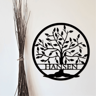 Last Name Tree of Life Metal Sign